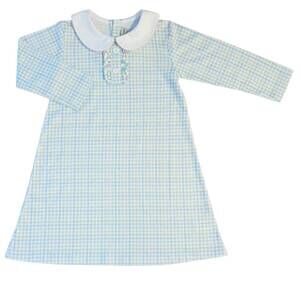 NEW MARCO & LIZZY kids' christina & cameron plaid a-line dress in blue